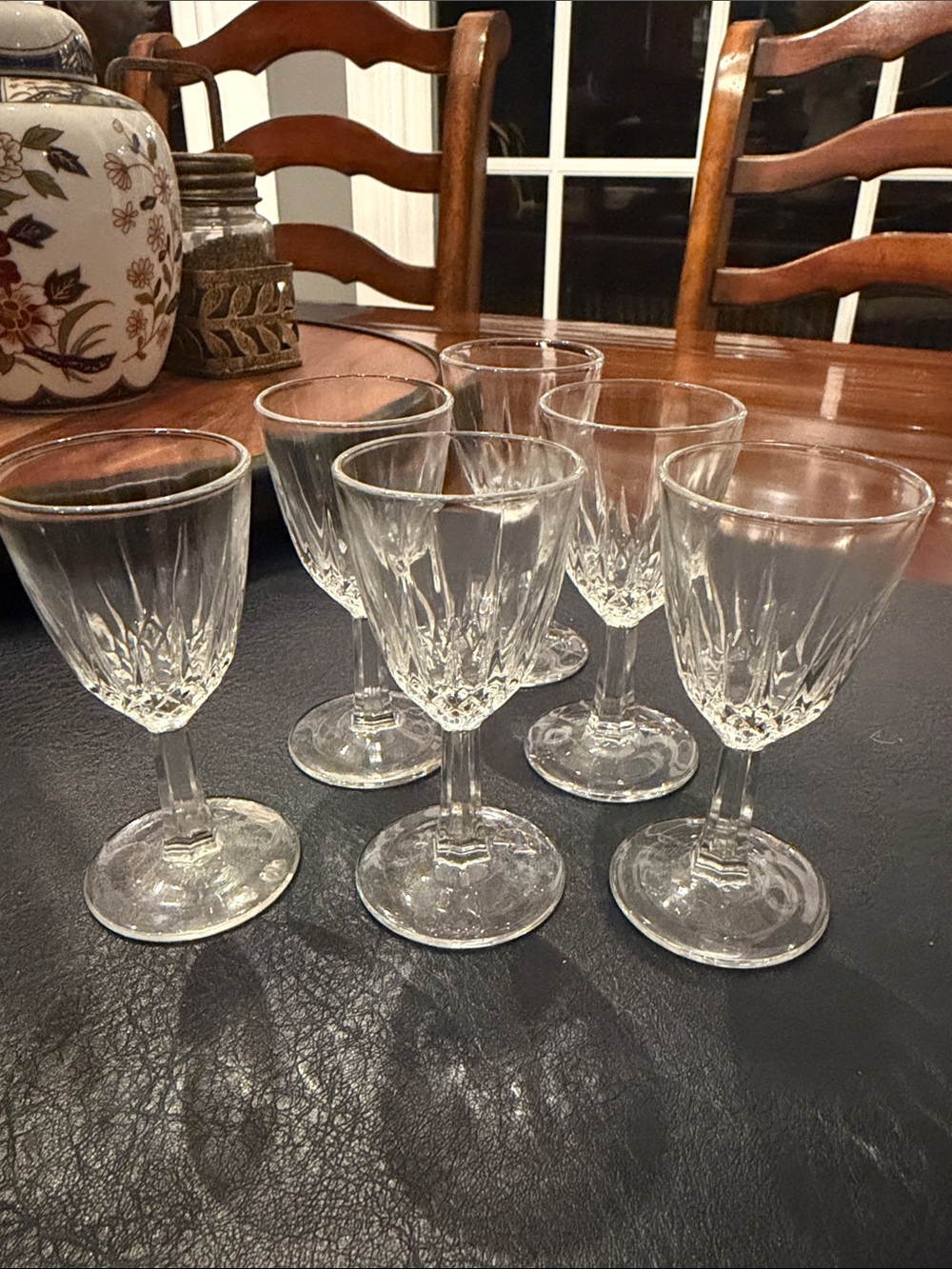 Crystal-Effect Clear Glass Dessert Wine Tasting Glasses - Set of 6